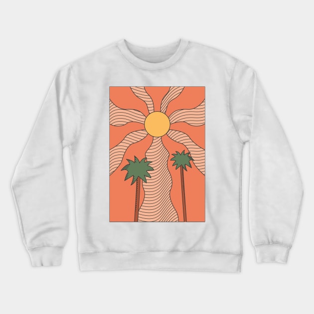 Psychedelic Palm Trees Crewneck Sweatshirt by JDP Designs